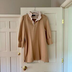 Pomander Place Tan and Cream Sweatshirt Dress